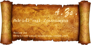 Adriányi Zsuzsanna névjegykártya