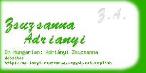 zsuzsanna adrianyi business card