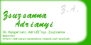 zsuzsanna adrianyi business card